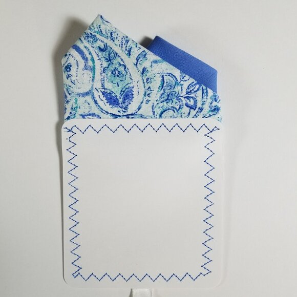 NEW - Contrasting Color 100% Cotton Pre-Folded Pocket Square Handkerchief Insert - Picture 3 of 8